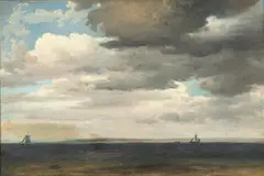 Emanuel Larsen, Cloud formations over the sea, Oil on paper laid on canvas