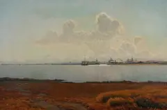 Albert Wang, View from Copenhagen Harbour, 1914, Oil on canvas