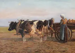 Poul Steffensen, Scenery from a field, Oil on canvas