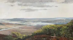 Godfred Christensen, Udsigt fra Himmelbjerget, 1865, Oil on panel