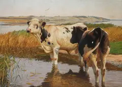 Poul Steffensen, Tyr og kvie, 1921, Oil on canvas