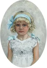 Paul Fischer, Portrait of the artist's daughter, Grete, 1994, Oil on panel