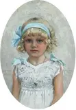 Paul Fischer, Portrait of the artist's daughter, Grete, 1994, Oil on panel