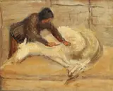 Theodor Philipsen, The sheep is sheared, 2001, Oil on canvas