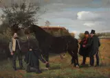 Hans Smidth, Horse Trading, 1929, Oil on canvas