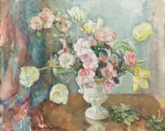 Greta Schalin, A flower still life, oil on canvas