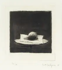 Pentti Kaskipuro, Lanttu paperilla, etching on paper