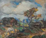 Juho Salminen, Horsestable, oil