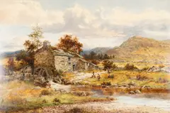 William Henry Mander, Old Mill near Pensar N.Wales, oil on canvas