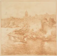 Louis Sparre, Winter morning, lithograph