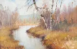 Ejnar Kohlmann, River view, oil on canvas