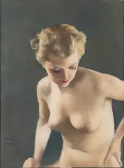 Pál Fried, A seated model, oil on canvas