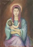 Aukusti Koivisto, Madonna and child, oil on canvas