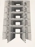 Pentti Lumikangas, Tower house, ink on paper