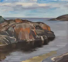 Kosti Meriläinen, Shore rocks, oil on board