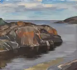 Kosti Meriläinen, Shore rocks, oil on board