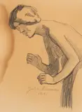 Juho Rissanen, A woman, drawing on paper