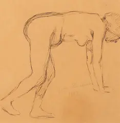 Juho Rissanen, Nude modell, drawing on paper