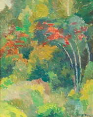Georg Engeström, Autumn landscape, oil on board