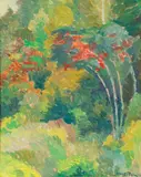 Georg Engeström, Autumn landscape, oil on board