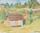 Kosti Meriläinen, Landscape by the sea, oil on canvas