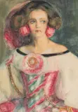 Martha Neiglick-Platonoff, Portrait of a Woman (Judith Chydenius), mixed media on paper