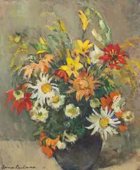 Still life with flowers by Anna Snellman-Kaila, oil on canvas, sold Sep 2026