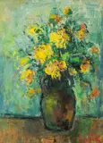 Olavi Laine, Still life with flowers, oil on canvas