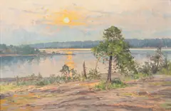 Sunset by Woldemar Toppelius, oil, sold Sep 2026