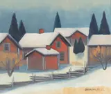 Juhani Palmu, Yard view, oil on board