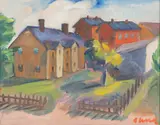 Alvar Outakka, Landscape, oil on canvas