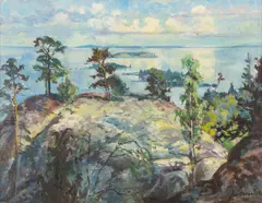 Jon Esti, Shore landscape, oil