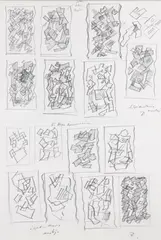 Eino Ruutsalo, Läpikuultavia muotoja (Transparent shapes), pencil on paper