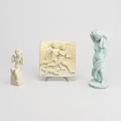 Mikko Hovi, Sculptures, 2 pcs and relief, ceramic, hight 20-31cm