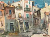 Olavi Laine, View from Italy, oil on canvas