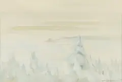 Wintry landscape by Eero Nelimarkka, oil, sold Aug 2026