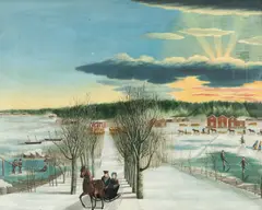 Ernst Johan Hedman, Wintry day, oil on canvas