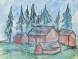Ahti Lavonen, Houses, watercolour