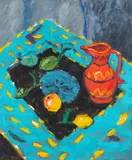 Eero von Boehm, Still life, oil on board
