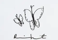 Butterflies by Damien Hirst, ink on paper, sold Aug 2026