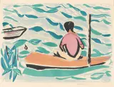 Jean Marzelle, Le pêcheur, lithograph