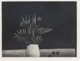 Pentti Kaskipuro, Vanhanaikainen kukkakuva, aquatint on paper