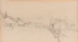 Venny Soldan-Brofeldt, Village view, drawing