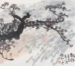 Zhu Chengjun, Blooming tree, watercolour