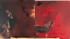 Red Horse, diptych by Sampsa Sarparanta, oil, sold Aug 2026