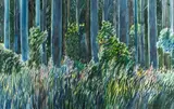 Sirpa Tukiainen, Iltametsä (Evening forest), watercolour