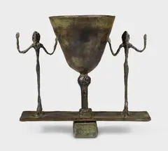 Alberto Giacometti, Lampe avec deux figures [Lampe coupe aux deux figures], Ca. 1950, Bronze