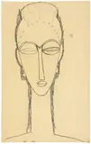 Amedeo Modigliani, Tête de Face - Étude pour une sculpture