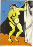 Marc Chagall, Femme jaune ou Nu debout, 1913, Gouache and Indian ink on paper, mounted by Chagall and Nell Walden in 1914 on two coloured papers in preparation for the Berlin exhibition