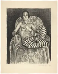 Henri Matisse, Odalisque à la culotte bayadère, 1925, Lithograph on thin China paper